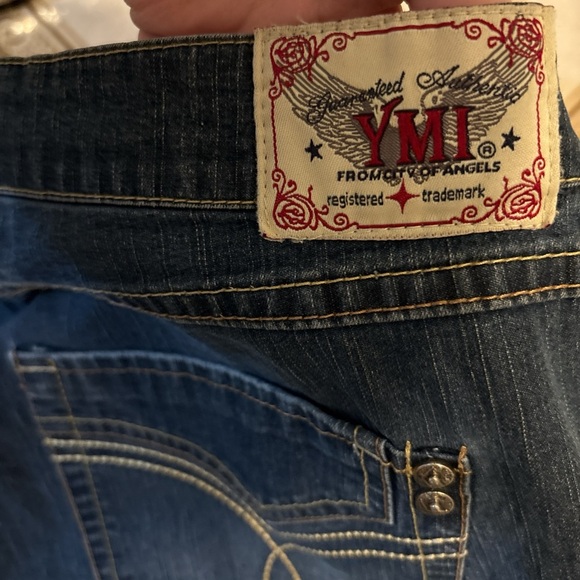 YMI Women’s Size 38x30 Blue Stretch Jeans 10” Mid-Rise Skinny Y2k Curvy Sz 18 - Picture 5 of 7
